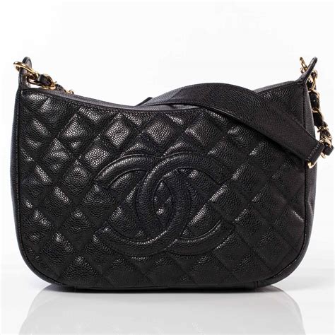 chanel caviar leather hobo bag|CHANEL Caviar Stitched Medium CC Pocket Hobo Black.